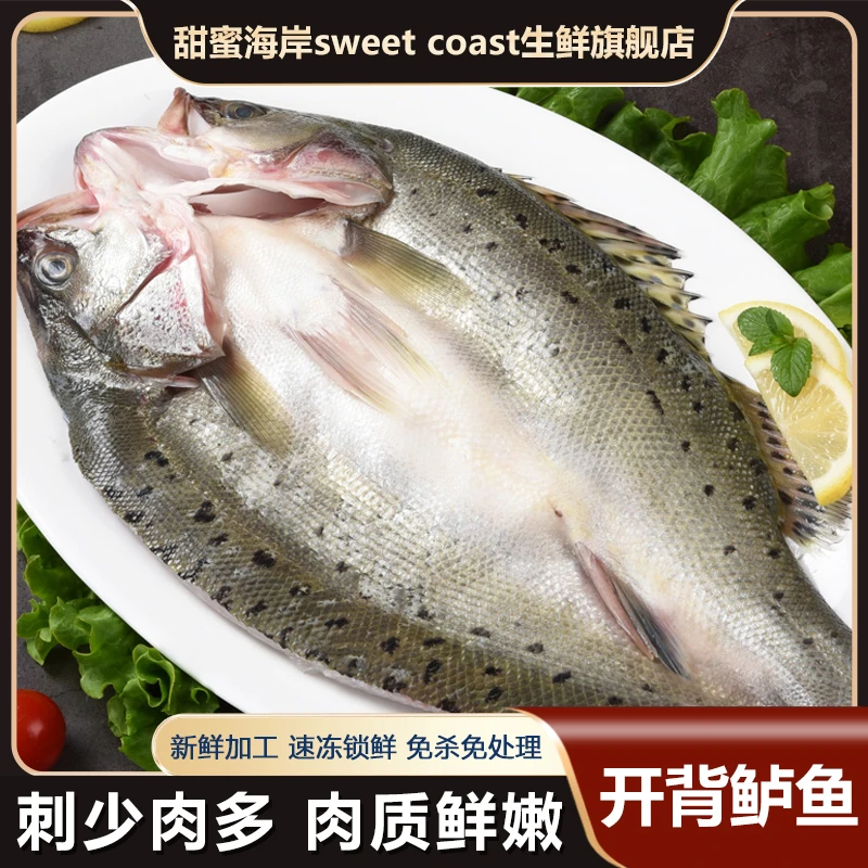 甜蜜海岸sweet coast 新鲜速冻开背海鲈鱼去鳞鲜嫩400-500g/条*5