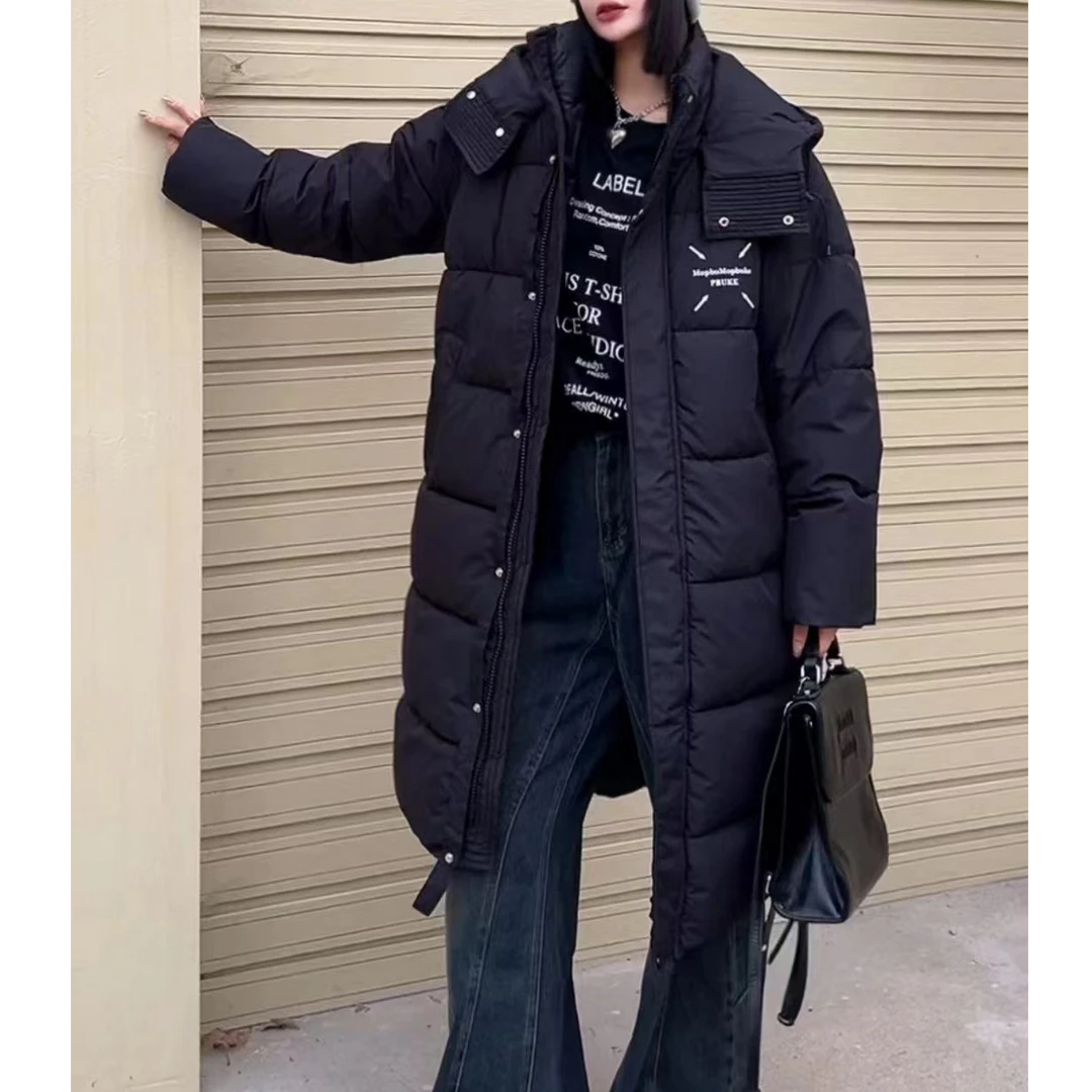 冬季大码宽松休闲保暖中长款棉服