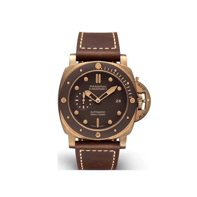 95新 Panerai/沛纳海 潜行系列PAM00968自动机械男表青铜47mm全套