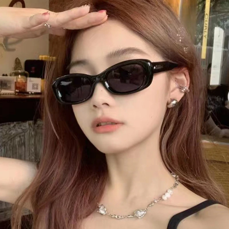 时尚潮流复古小框椭圆墨镜批发 男女ins网红太阳眼镜太阳镜