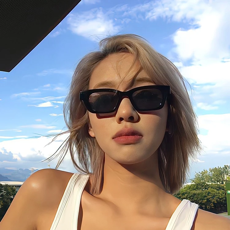 新款墨镜女美式复古小框偏光墨镜女款GM高级感复古猫眼潮太阳眼镜