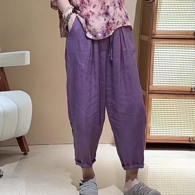 【衣布到味华华】夏季宽松纯色薄款亚麻休闲裤108款