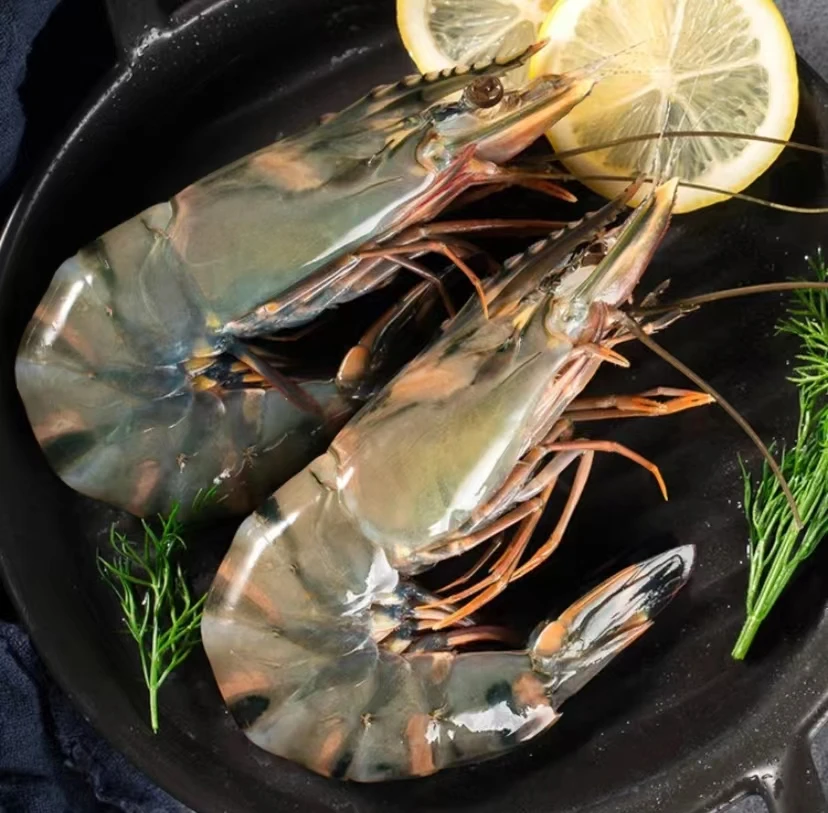 连云港发货2 鲜冻黑虎虾 老虎虾 20-30规格  3斤/盒  30-40只