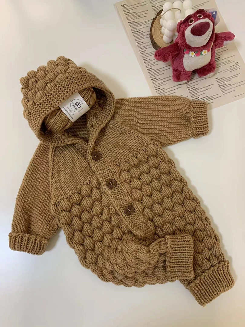 宝宝连体爬爬服！材料包（非成品）宝宝毛线一团二两！！