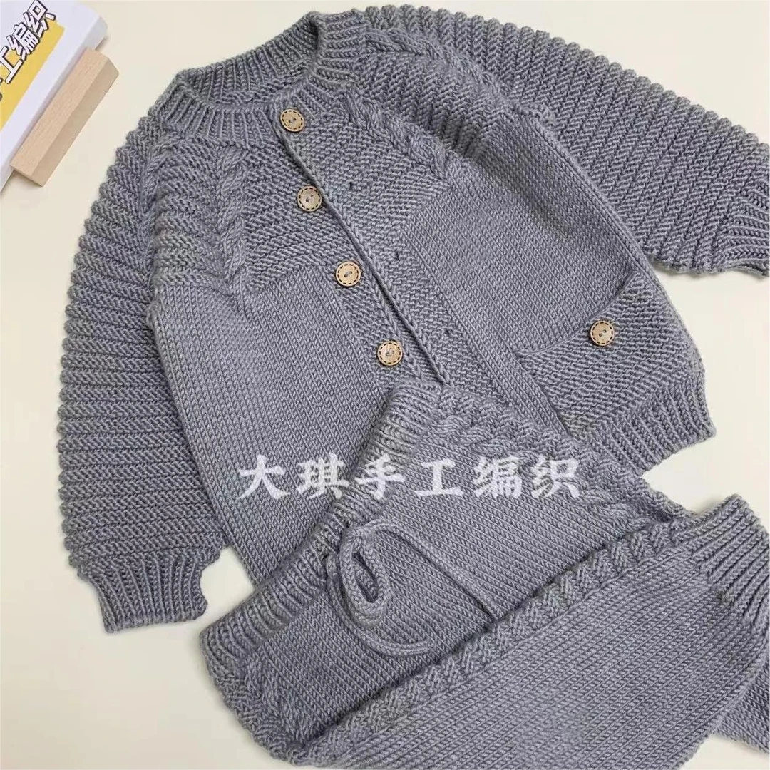 韩版套装（上衣+裤子）！材料包（非成品）一团二两宝宝棉线！！