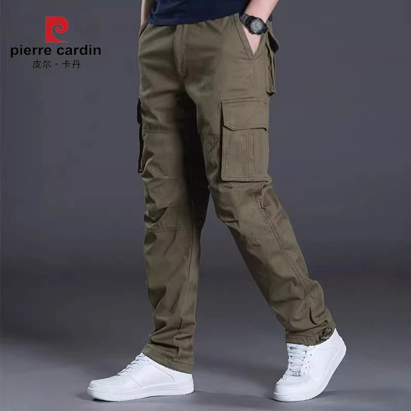 皮尔卡丹冬季休闲裤男士青年百搭纯棉工装裤新款宽松直筒长裤男款