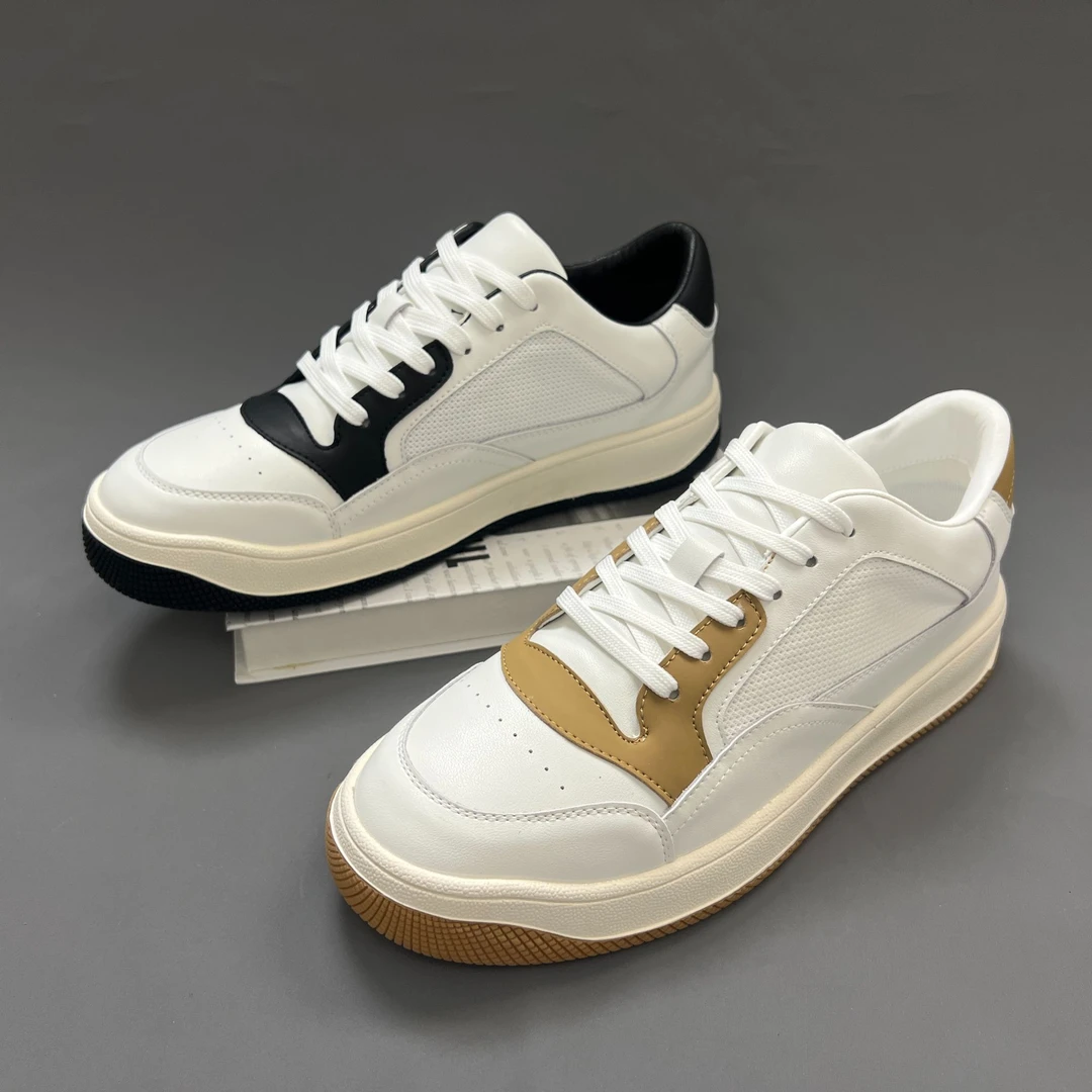 2024夏季新款休闲百搭板鞋潮流时尚秋季透气低帮系带厚底男士潮鞋