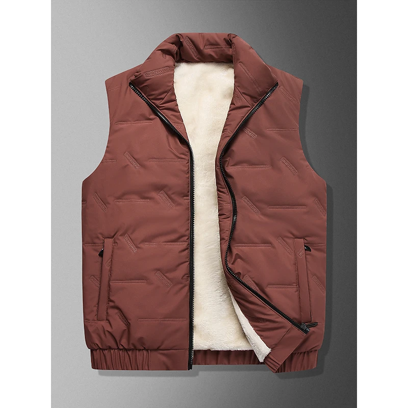 2023爆款羊羔绒马甲冬男士大码马甲韩版可二开设计宽松薄款加绒