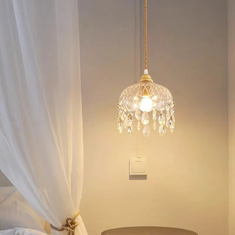 轻奢餐厅水晶过道灯进门灯家用玄关简约阳台灯现代创意入户吊灯