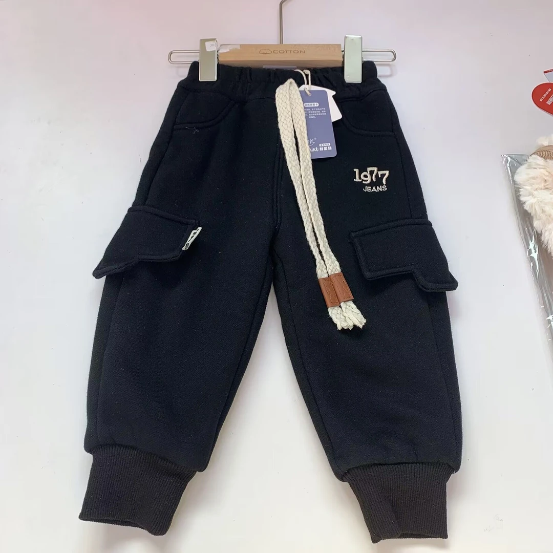 6376-8都爱酷加绒休闲裤（黑色）