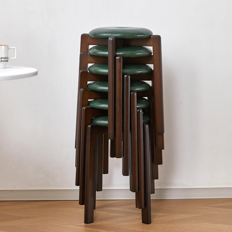 实木凳子家用餐厅可叠软包凳梳妆餐桌凳耐用客厅创意经济型成人
