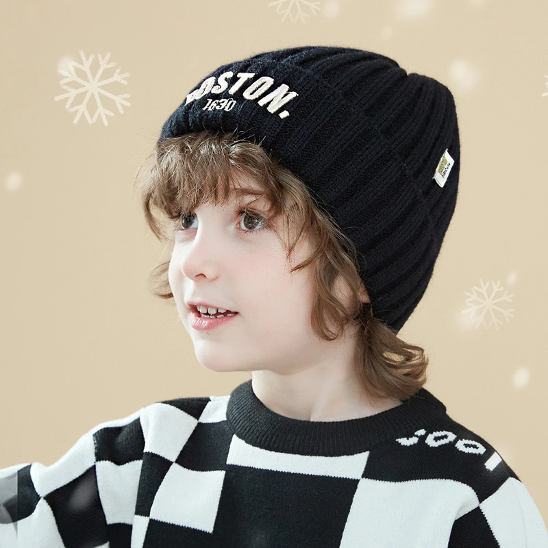 儿童帽子毛线帽秋冬2024新款保暖男童针织帽女孩护耳帽冬季防寒帽