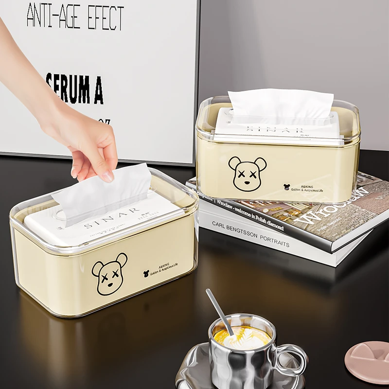 纸巾盒客厅高档轻奢高级感家用茶几卧室桌面高颜值收纳盒奶油风