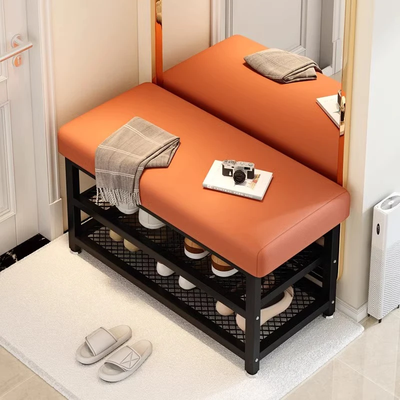 换鞋凳家用门口进门可坐式穿鞋凳玄关软包轻奢创意鞋柜长条凳鞋架