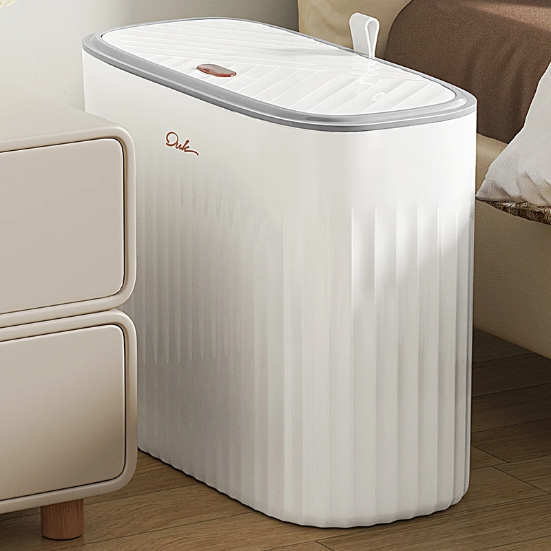 垃圾桶家用卫生间厕所2024新款家用客厅厨房垃圾桶大容量带盖夹缝
