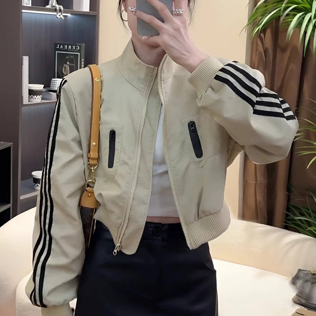 立领外套女短款秋冬韩版棒球服休闲百搭夹克小个子上衣潮#6318