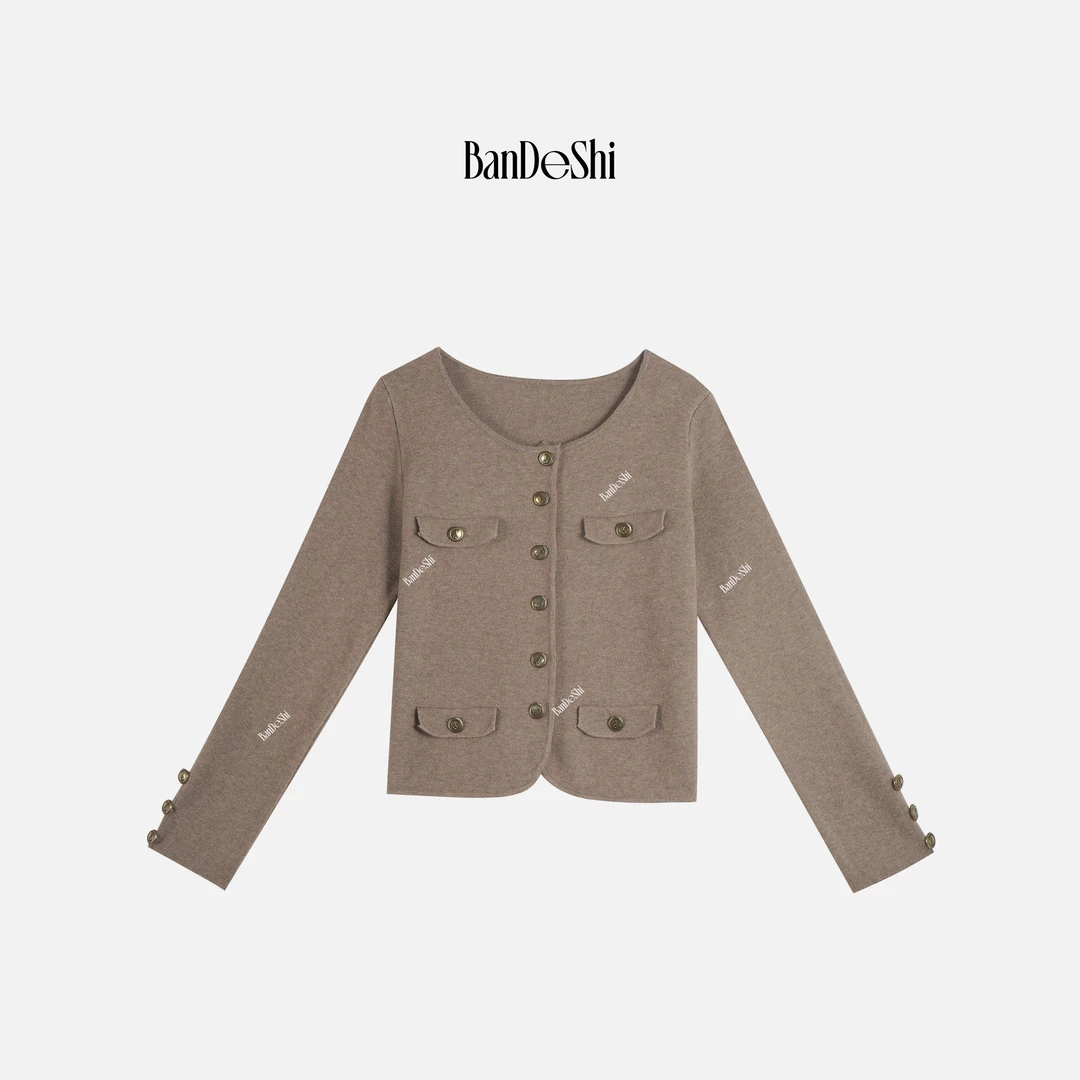 【A4995】#班德施-时尚女装气质轻奢长袖短款百搭法式秋冬女XF