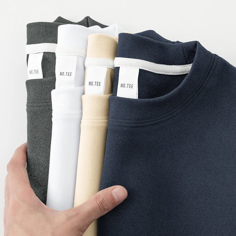 德绒打底衫长袖t恤男秋冬加绒保暖小衫双面绒内搭上衣服纯色体恤