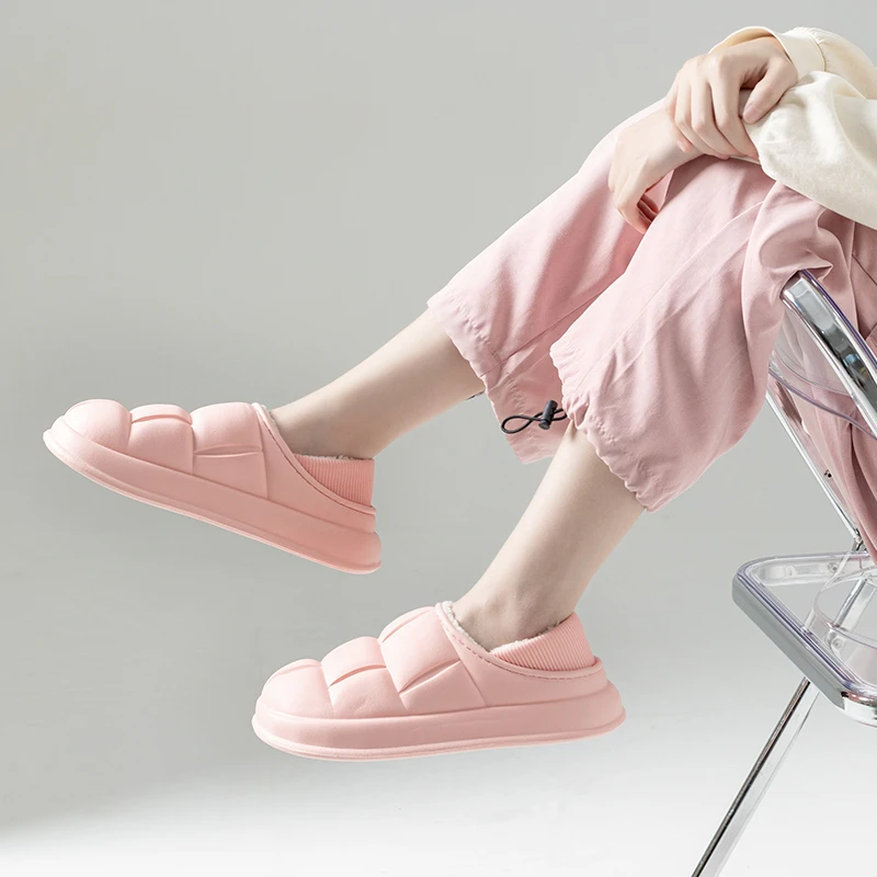 丝蒙妮 一体成型防水易清洗保花瓣情侣棉鞋5808冬季保暖孕妇鞋女