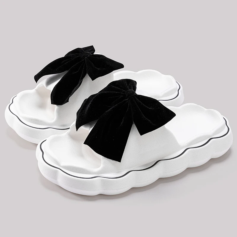 丝蒙妮 蝴蝶结简约EVA踩屎感拖鞋3435仙女风沙滩居家甜美情侣少女