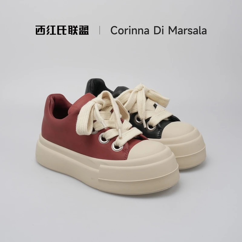【西红氏联盟】胎牛皮内里全牛皮厚底休闲鞋X22A21810-3