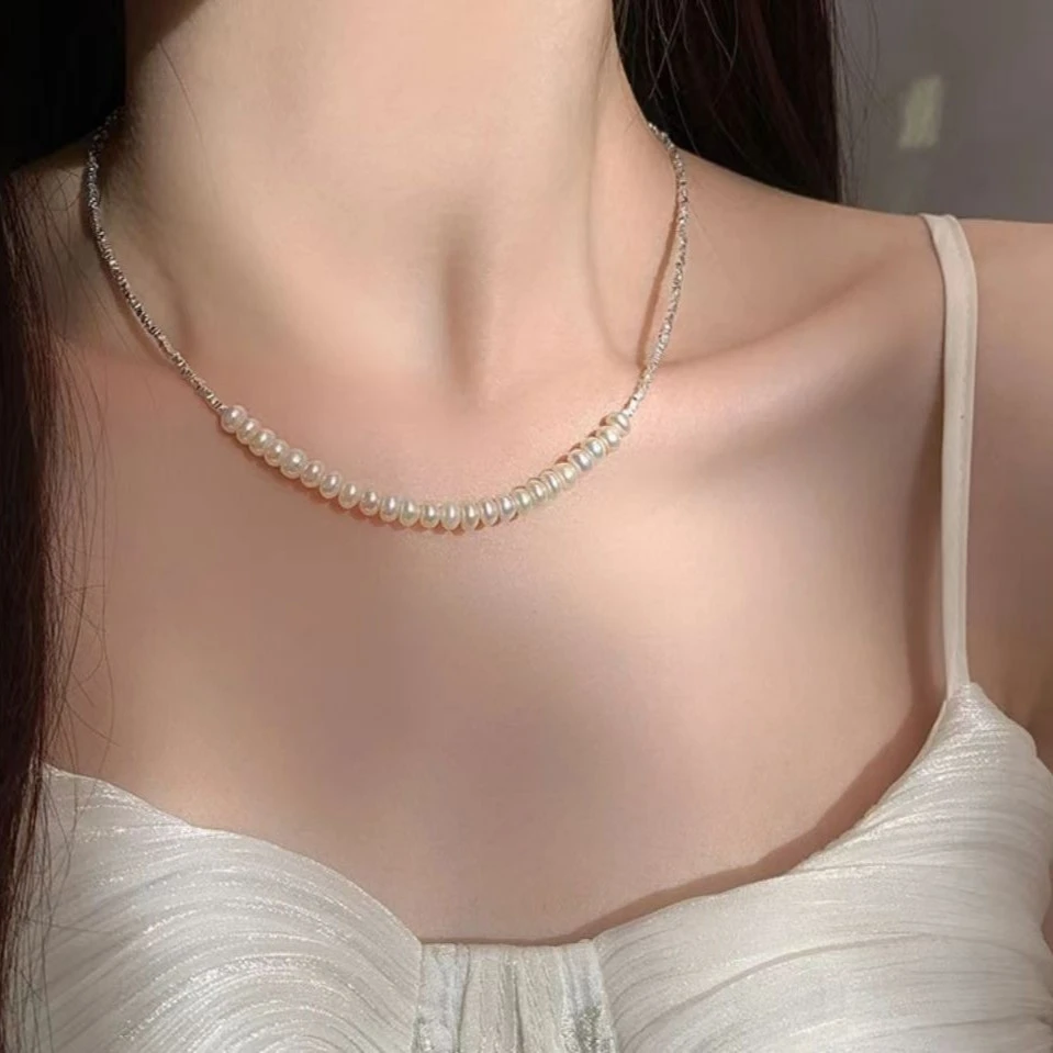 项链  碎银几两珠珠颈链高级感轻奢小众项链锁骨链女XL113
