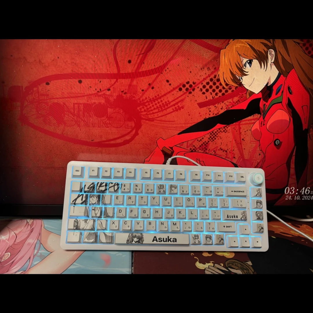 明日香键帽pbt材质原厂高度mad68wootingez63fier68made68雨75等