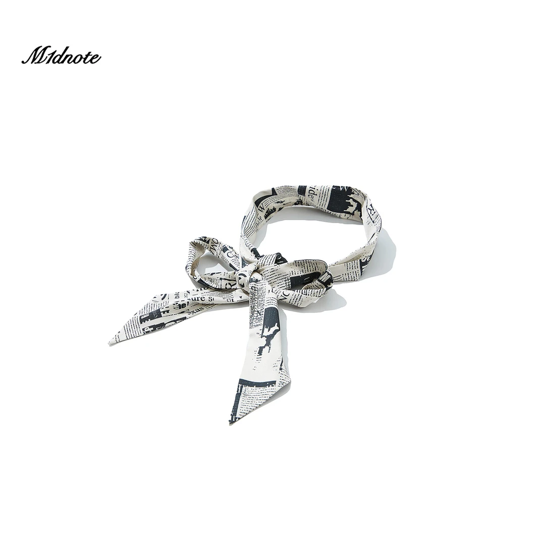 M1DNOTE米诺25新款复古黑白海报印花丝巾MDSS01163