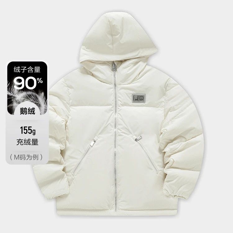 FILA FUSION羽绒服女子装冬季防风保暖连帽休闲外套女T11W349904F