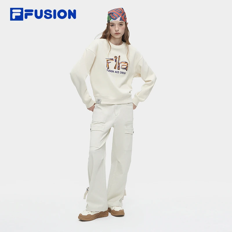 FILAFUSION24年新款经典潮流运动休闲时尚宽松梭织长裤T11W413803
