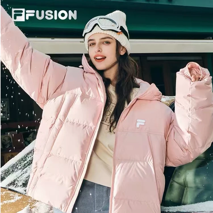 FILA FUSION情侣款时尚保暖冬季新款宽松休闲连帽外套T11U443905F