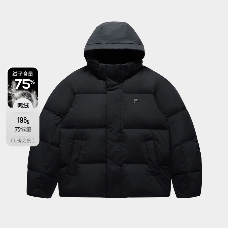 斐乐潮牌羽绒服2024冬季新款休闲宽松连帽保暖外套T11M445905F