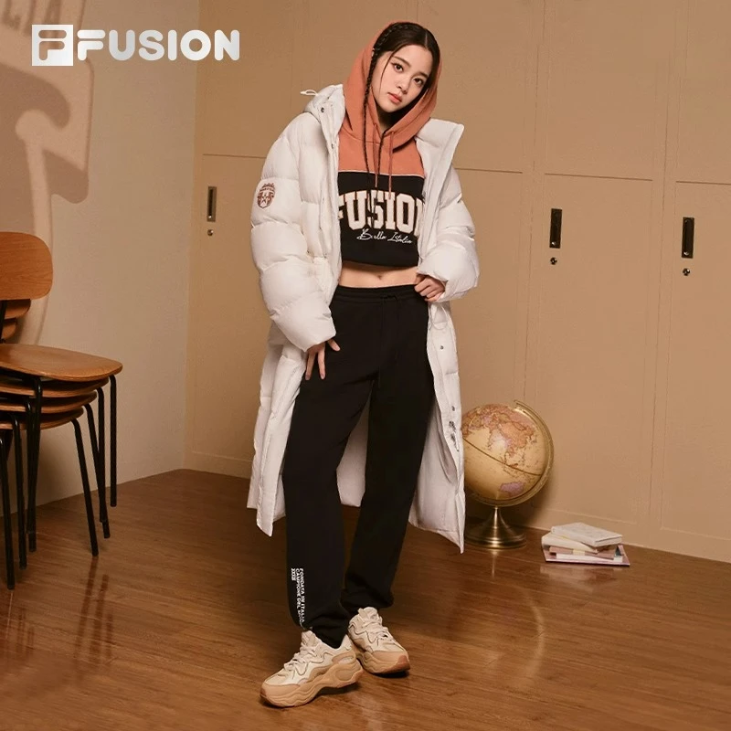 【田亮】FILA FUSION长款羽绒服女冬季防风保暖时尚休闲T11W345907