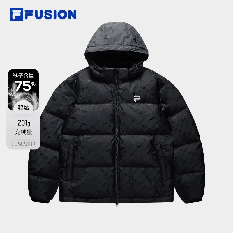 FILA FUSION斐乐羽绒服24新款休闲宽松连帽保暖外套T11M447903F