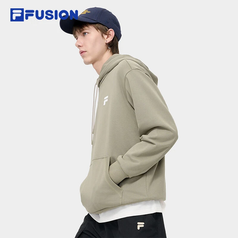 FUSION斐乐情侣款连帽卫衣新款宽松休闲针织上衣加绒T11U433204F