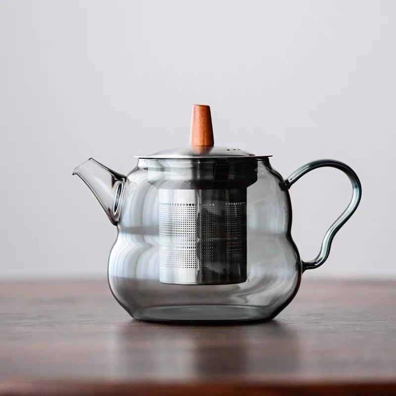 家用手工小茶壶日式简约迷你泡壶耐热玻璃一人饮小容量泡茶壶