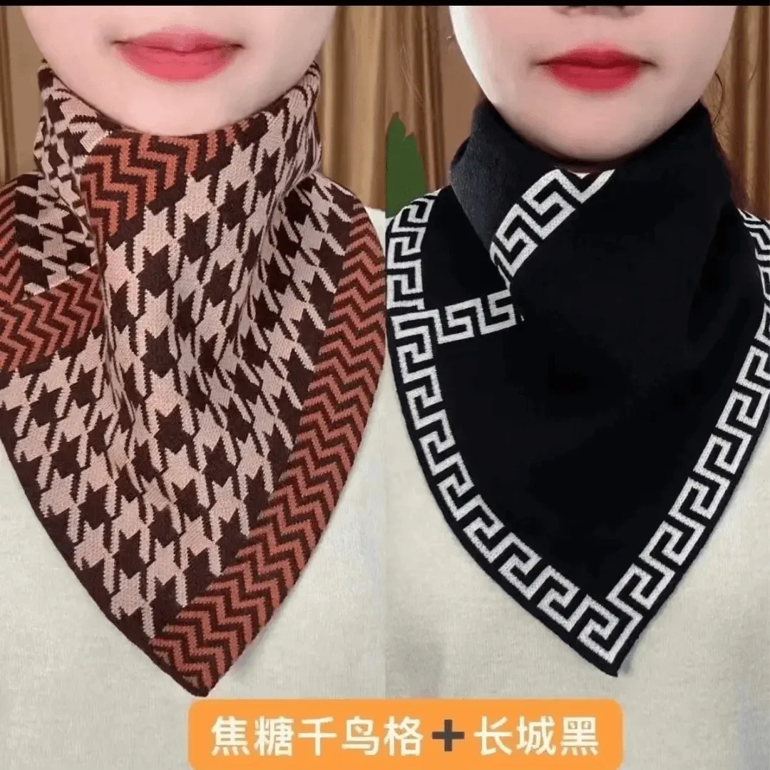 【秋冬爆款】千鸟格防风套头保暖围脖 女护颈秋冬季脖套