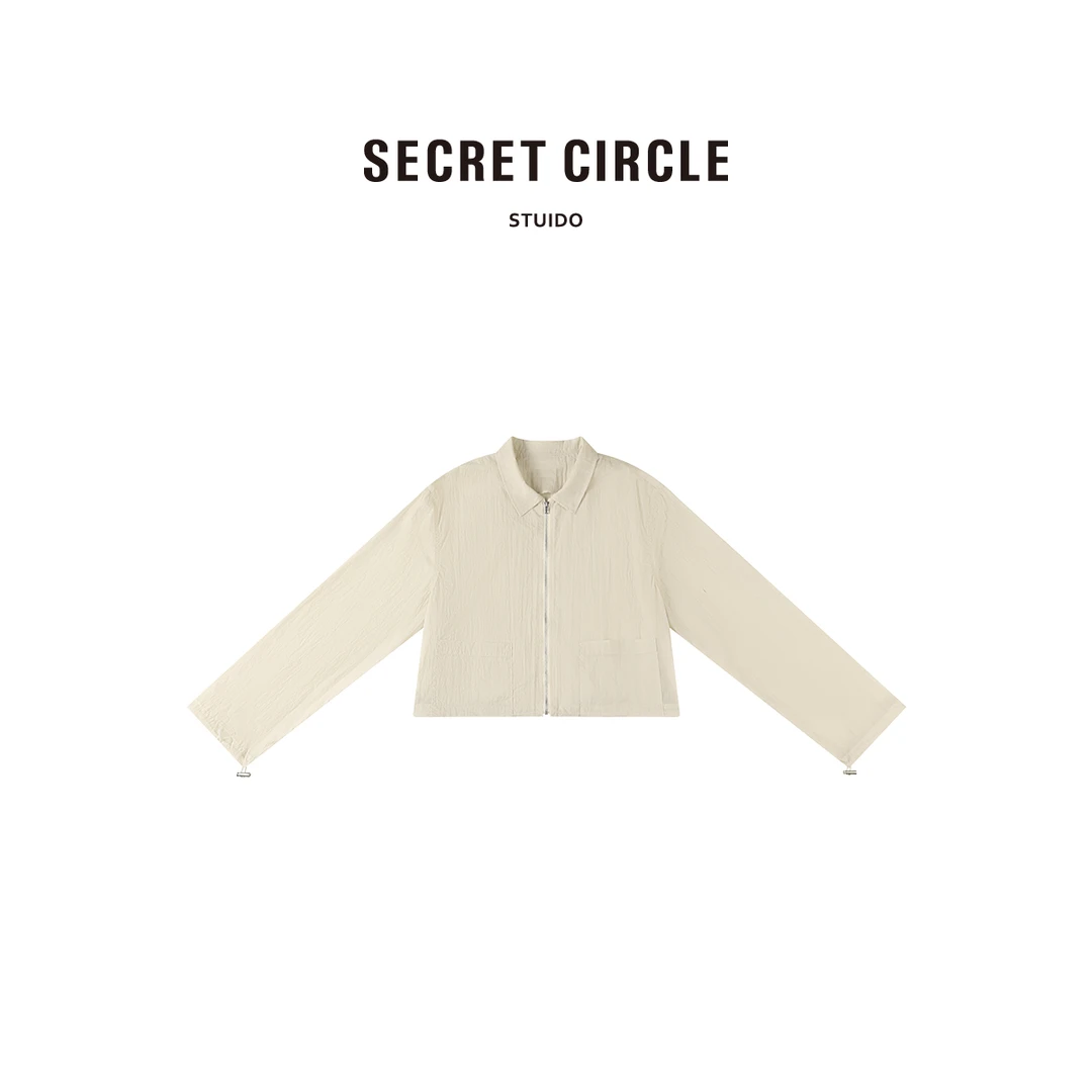 SECRET CIRCLE·秘社 春夏外套POLO领拉链长袖抽绳衬衣18758