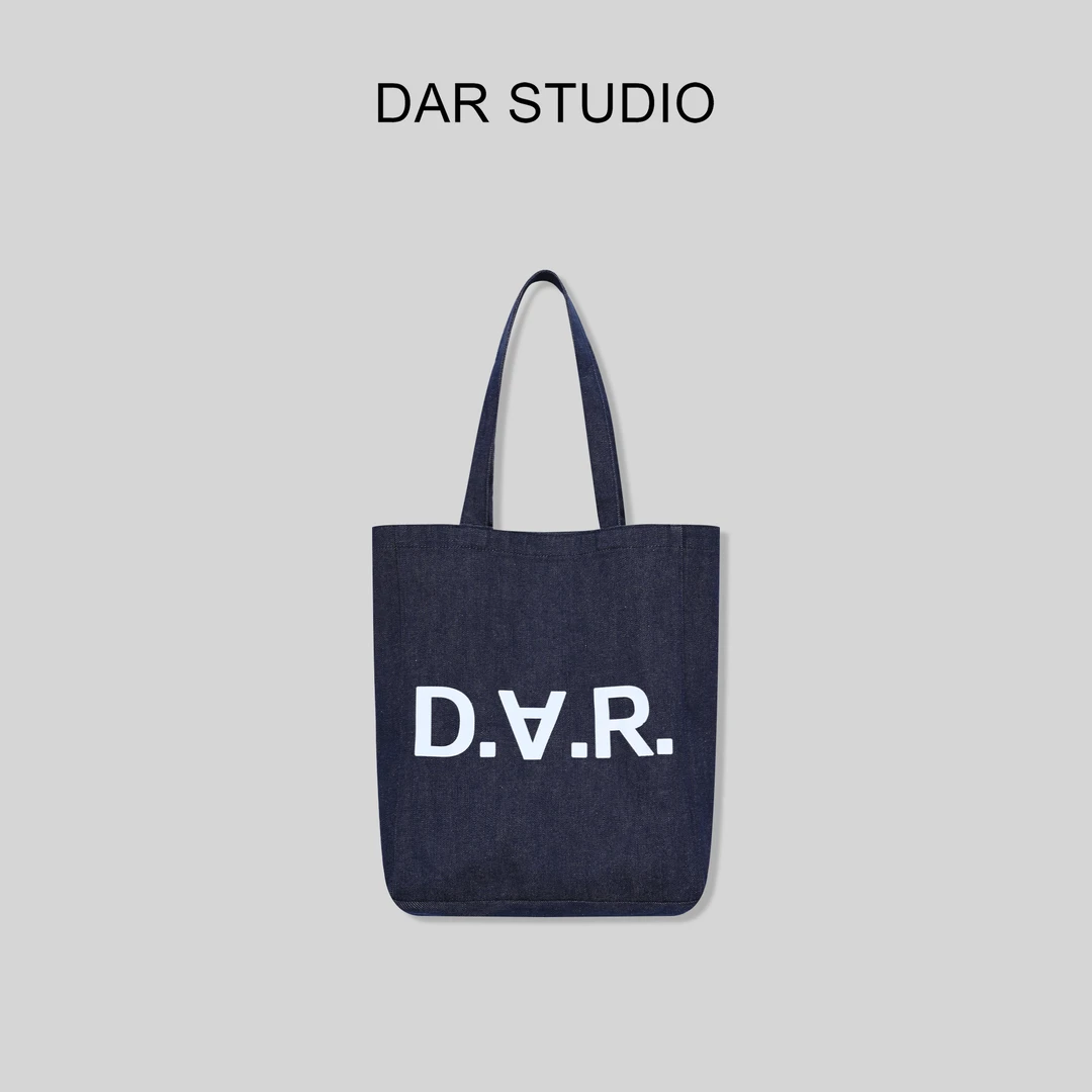 DAR STUDIO 【牛仔艺术】单肩牛仔包蓝色休闲百搭小众简约印花85346