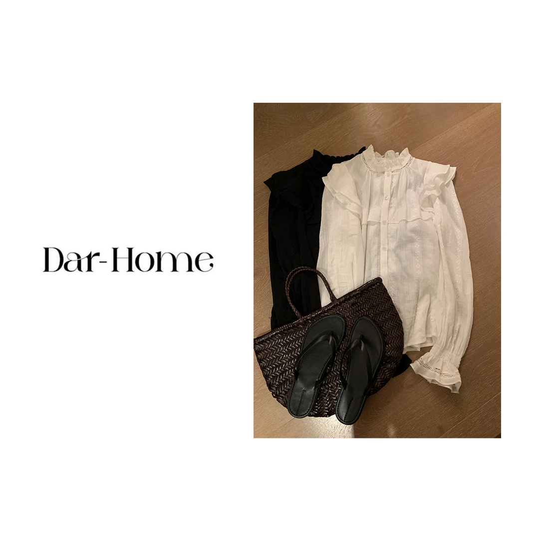 DA.R.JIA 【白栀茉莉】2024春季 荷叶边蕾丝衬衫小衫