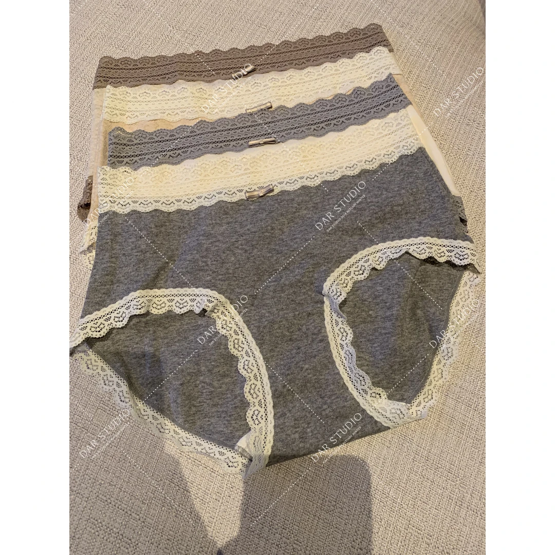 【四条装】DAR STUDIO 【法式蕾丝】2024舒适棉加长档7A抑J内裤9225