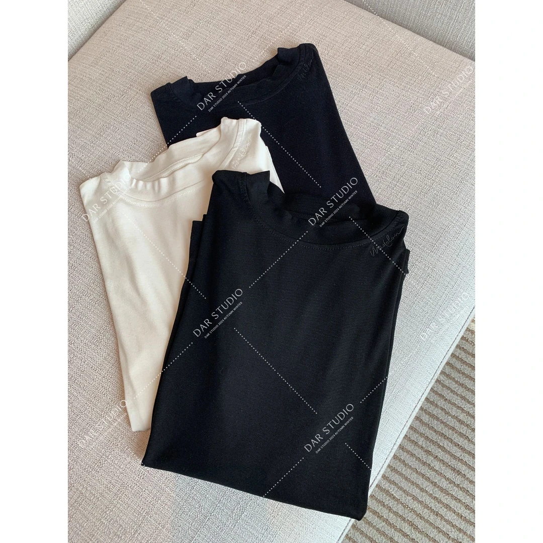 DAR STUDIO 【自由假期】2024秋冬新款小字母长袖休闲百搭T恤24053