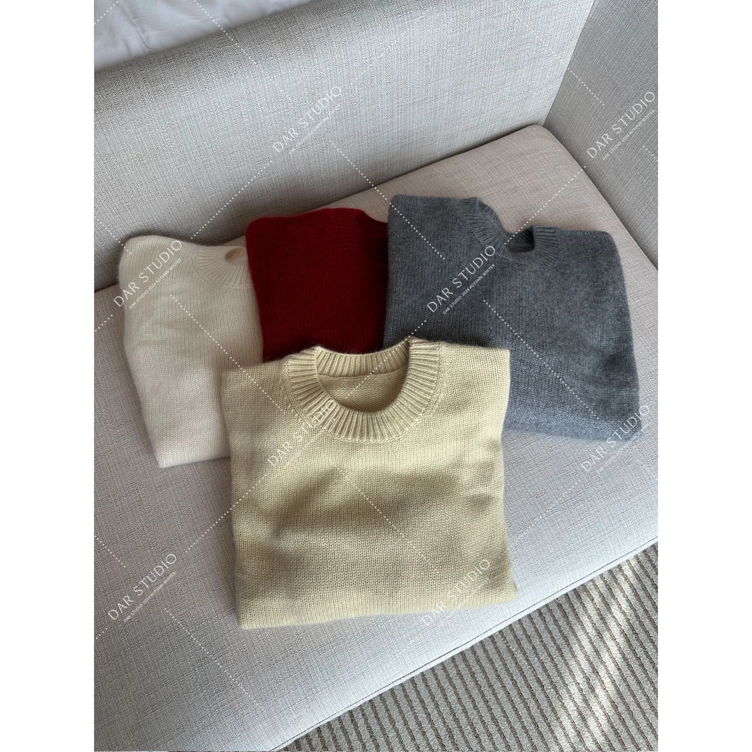 DAR STUDIO 深圳货【小浣熊】2024秋冬新款高克重套头毛衣 86091