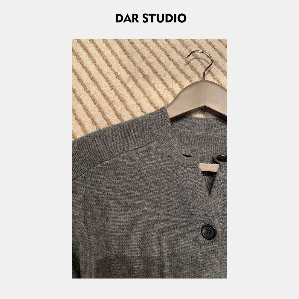 DAR STUDIO 高线系列【千岛毛衣】绵羊M山羊R秋冬新品质感开衫毛衣