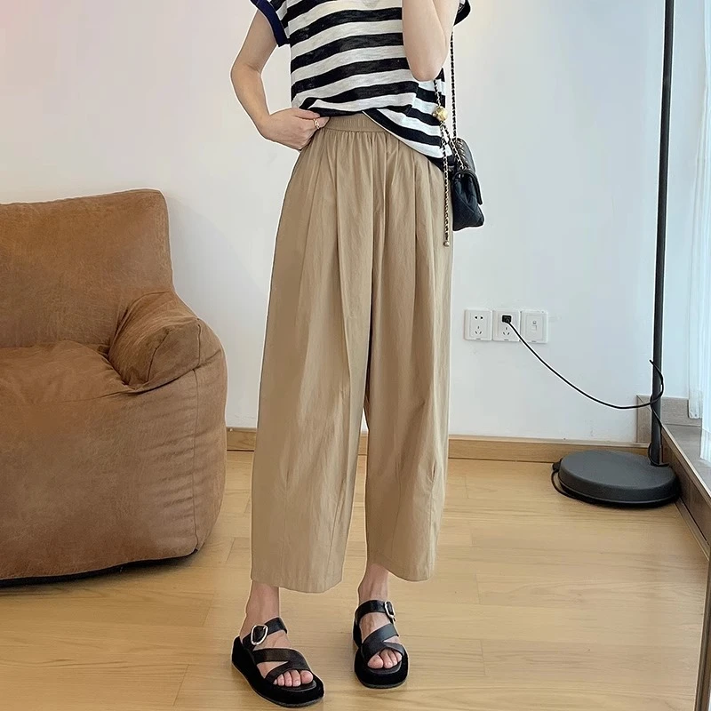 觐裳2024网红奶奶裤宽松百搭瘦版阔腿裤夏季薄款时尚休闲女装裤子