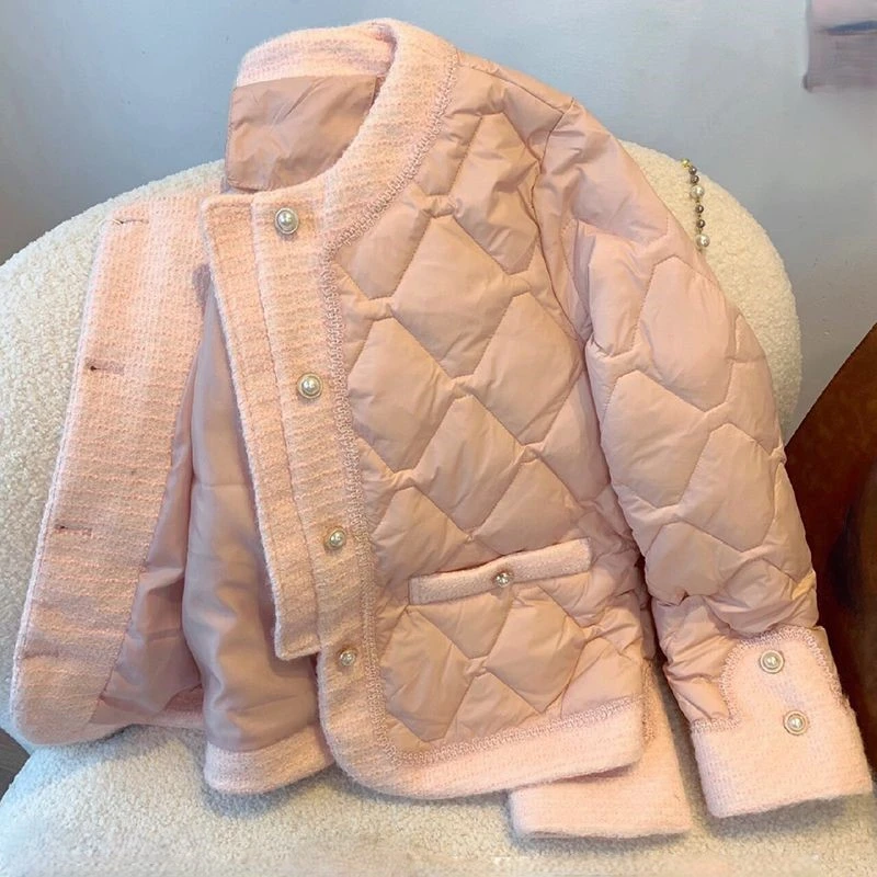 觐裳短款小香风菱格棉服女爆款2024新款外套冬季爆款小个子洋气