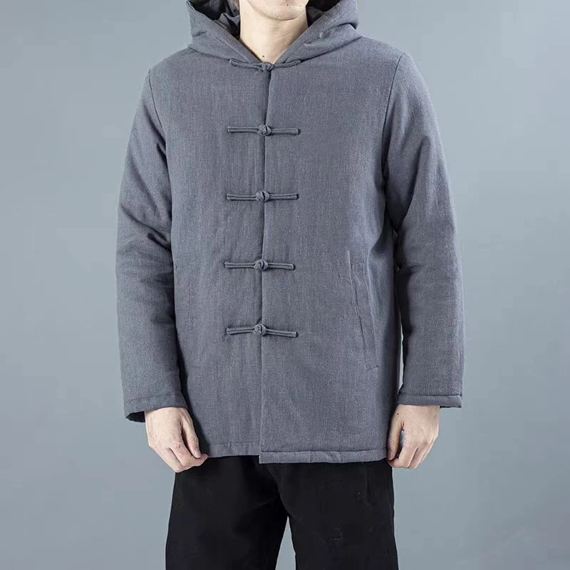 文柯冬季中国风加厚棉袄男士唐装中式棉服佛系古风棉衣国潮外套