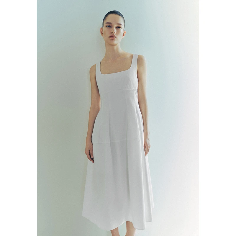 UR秋季新款女装时尚法式气质优雅无袖连衣裙UWG740168