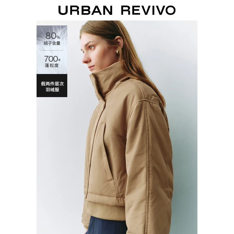 UR2024冬季新款女装雅丹风假两件宽松保暖好羽绒UYY140007