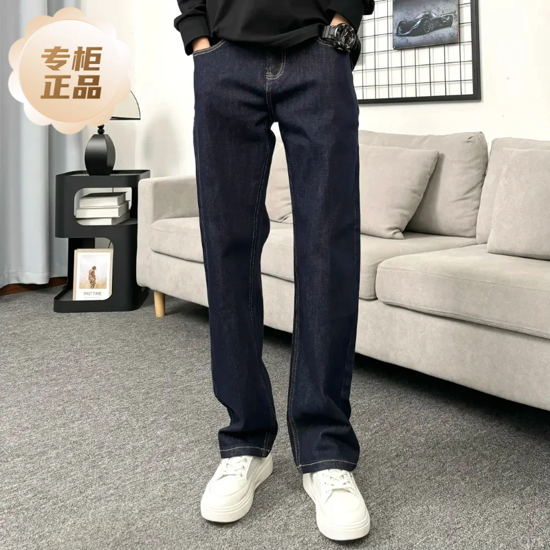 春秋新款经典复古牛仔原色简约百搭原宿潮牌风型格直筒牛仔裤男装